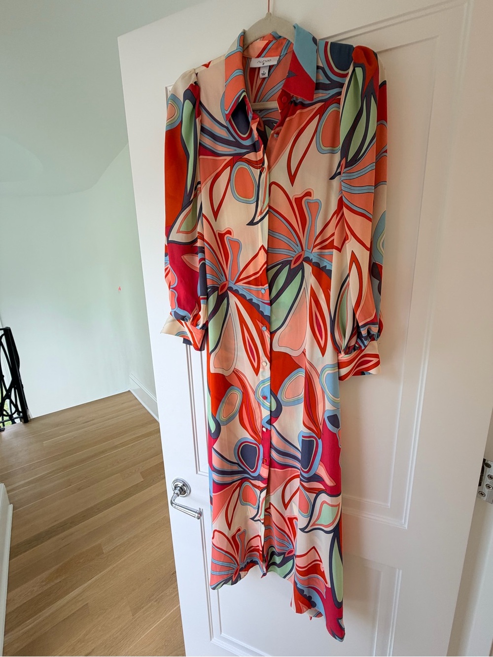 ALEXIS for Target Colorful Abstract Floral Button-Down Dress size Small